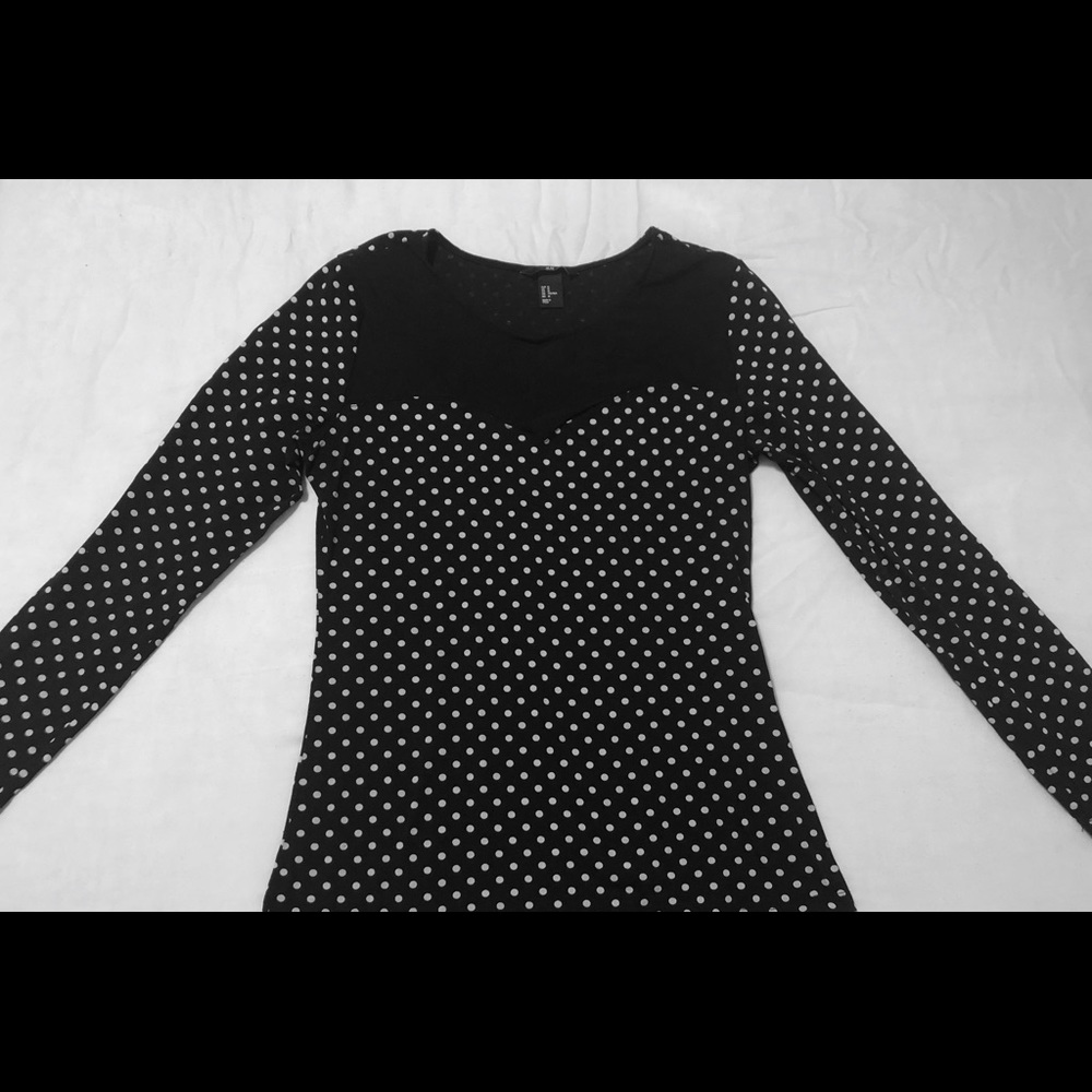 H&M Polka Dotted Long Sleeve Blouse